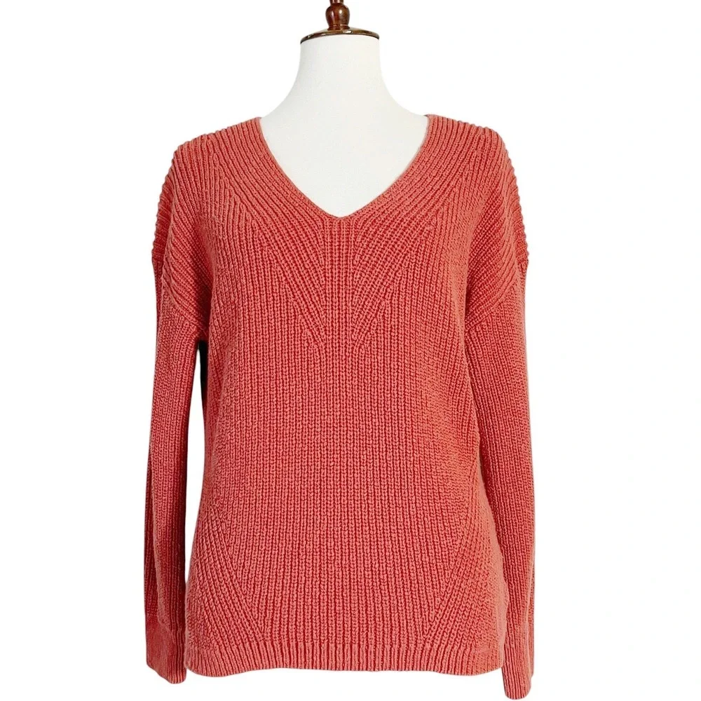 Madewell Ridgeton Pullover Burn Orange Knit Sweater‎ Size Large